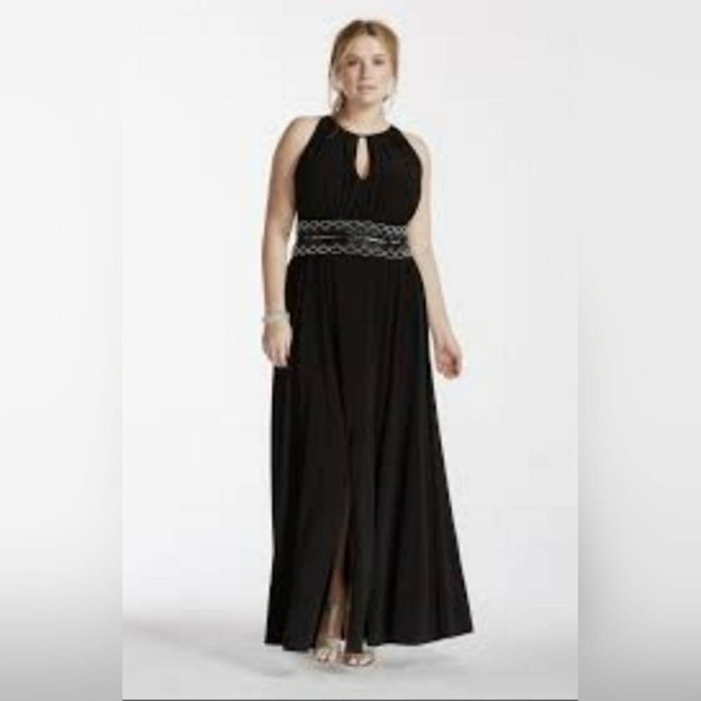 R & M Richards Black Sleeveless Maxi Dress